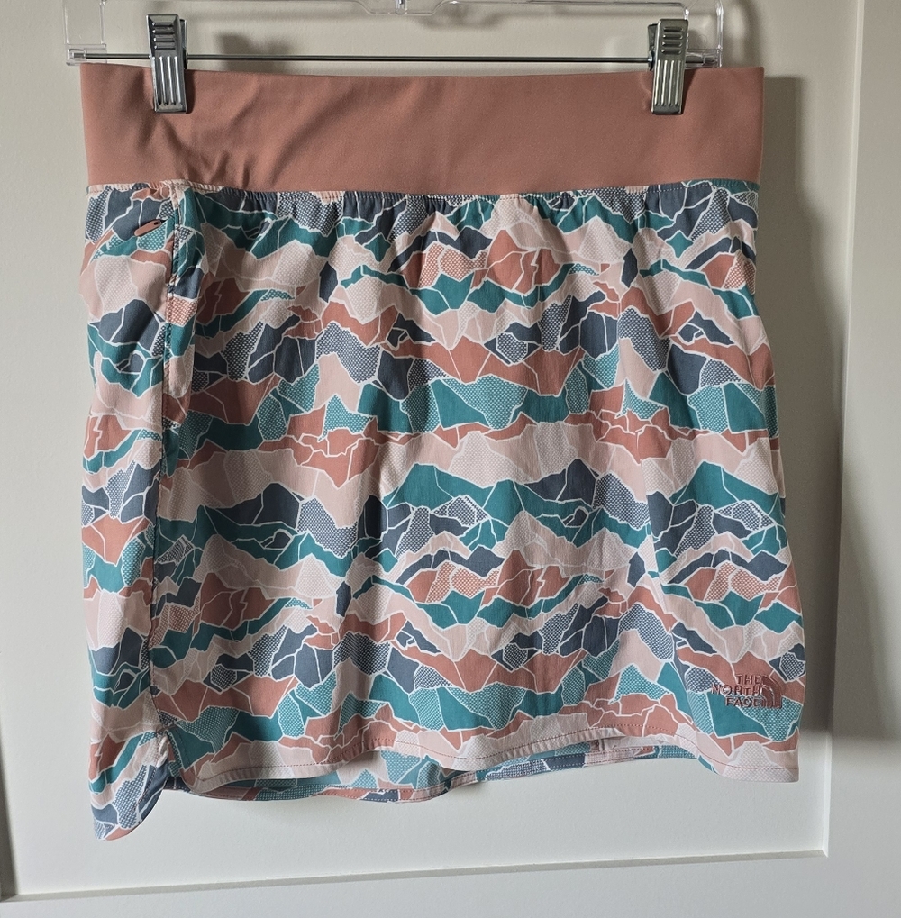 The North Face Coral Teal Navy Patterned Active Mini Skort